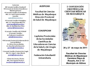 Convocatoria Jornada Científica de Mayabeque